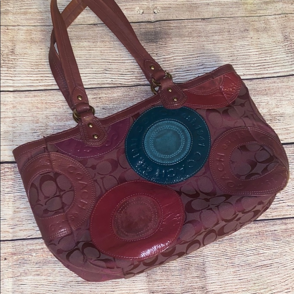 Coach Multicolor Berry Patchwork Tote